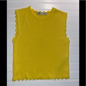 Zara Bright Yellow Sleeveless Shirt size Medium